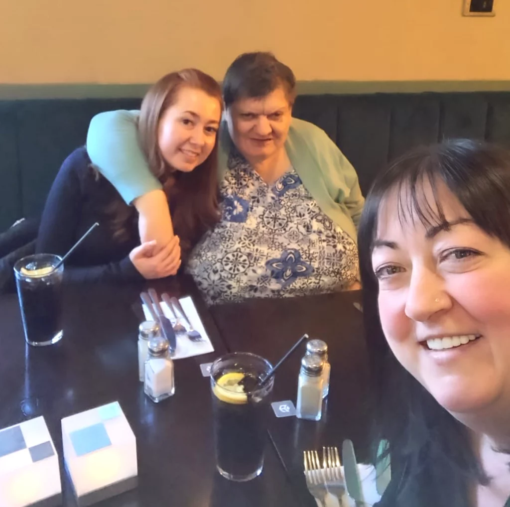 Beth Enjoying Her Birthday Adventure with staff